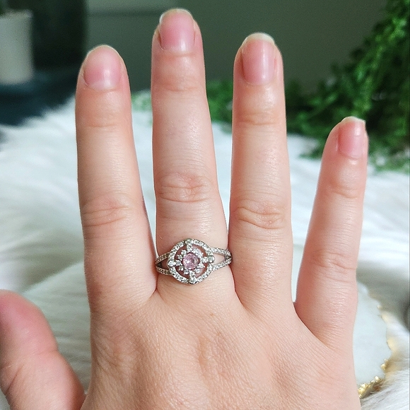 NWT Ryze Princess Pink Cubic Zirconia .925 Sterling Silver Ring - Size 8.75 - Picture 8 of 8